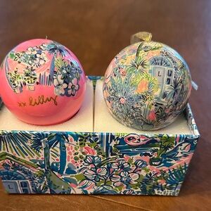 Lilly Pulitzer Pink and Multicolor Holiday Ornaments